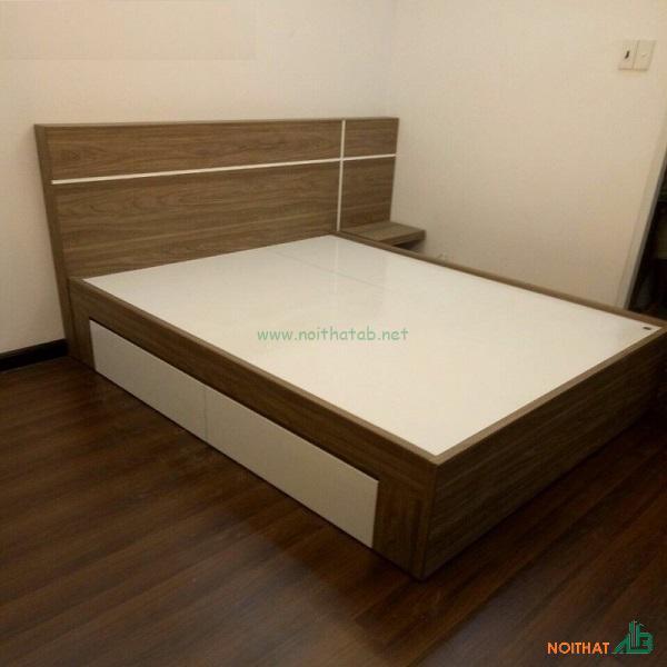 Giường ngủ MDF 2 hộc tủ GN002