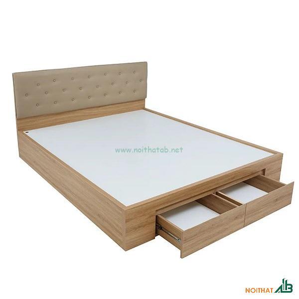 Giường ngủ 2 hộc tủ vân gỗ GN003