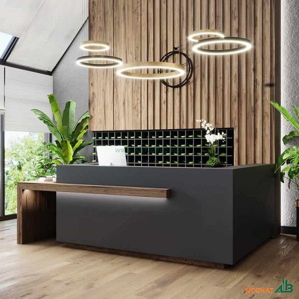 Quầy lễ tân luxuryAB chữ L QLT022
