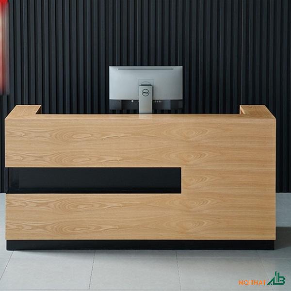 Quầy thu ngân chữ U vân gỗ QTN012