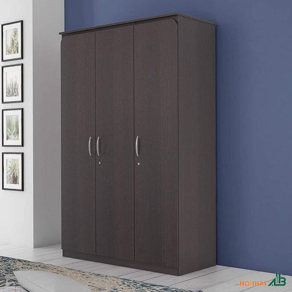 Tủ quần áo 3 cánh nâu cánh gián TQA006