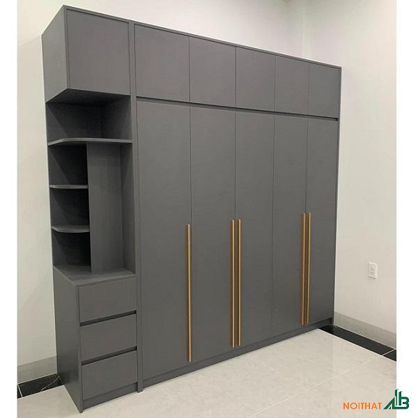 Tủ quần áo cao cấp màu xám chì TQA017
