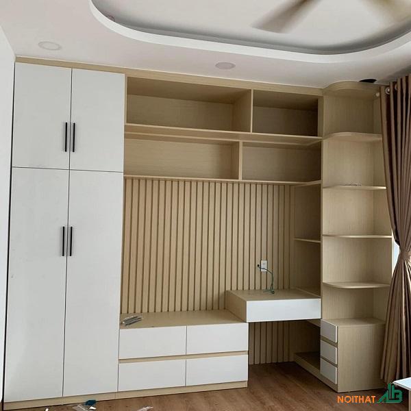 Tủ quần áo kết hợp kệ tivi TQA028