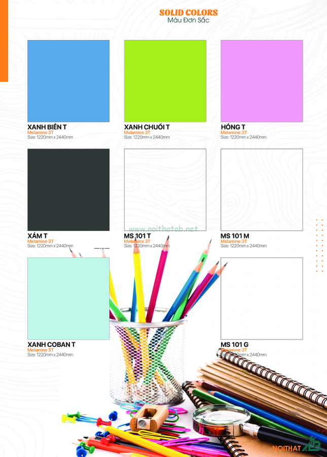 Màu ván gỗ công nghiệp MDF