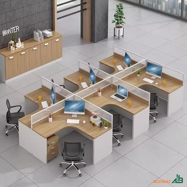 Bàn làm việc chữ L cụm 6 BLV019