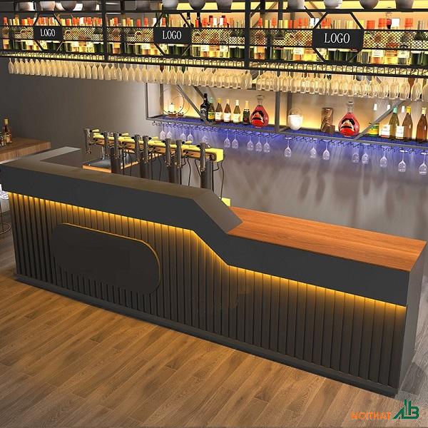 Quầy bar chữ L cao cấp QB043