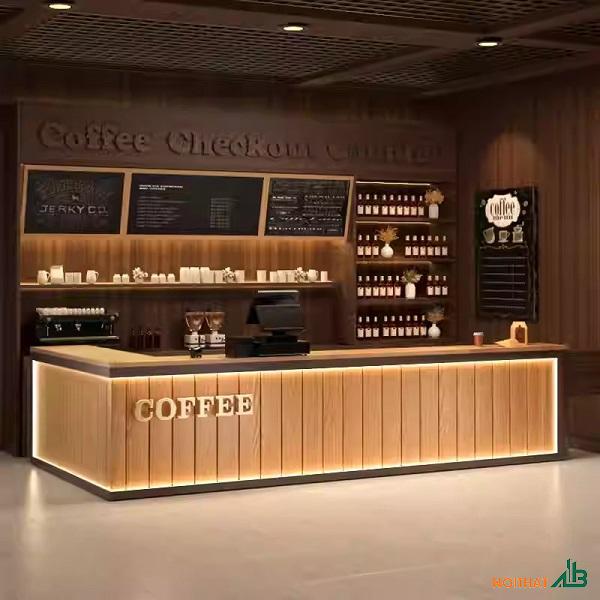 Quầy bar quán cafe chữ L QB038