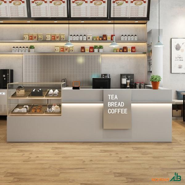 Quầy bar trà sữa màu xám bạc QB034
