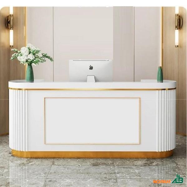 Quầy lễ tân spa bo cong 1m9 QS024