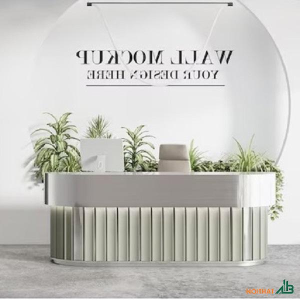 Quầy lễ tân spa ốp lam 1m8 QS021