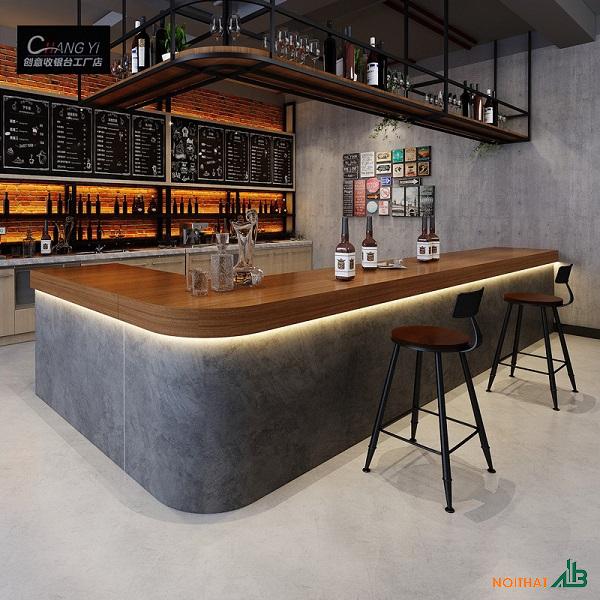 Quầy pha chế bo cong cao cấp QB050