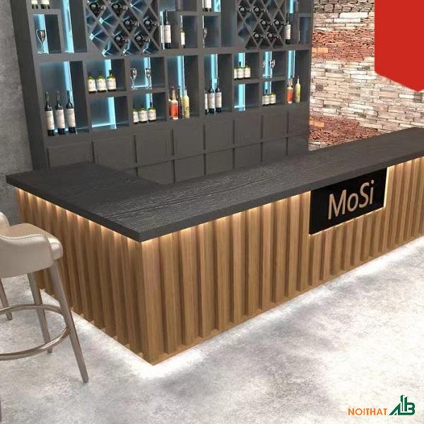 Quầy pha chế chữ L gỗ cao cấp
