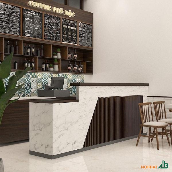 Quầy pha chế vân đá nâu QB023