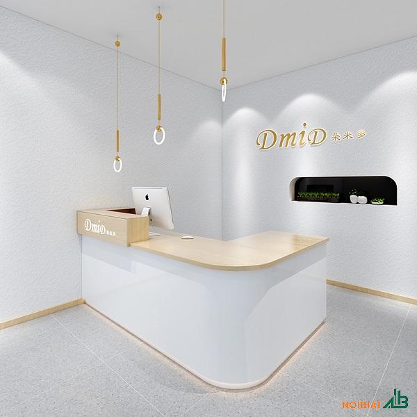 Quầy thu ngân chữ L bo cong QTN022