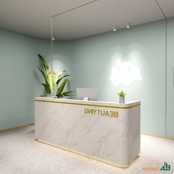 Quầy thu ngân spa bo cong QS022