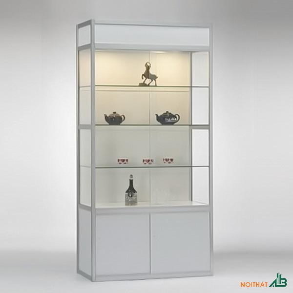 Tủ kính trưng bày nẹp viền nhôm TTB066