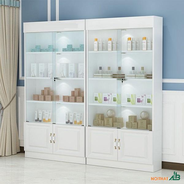 Tủ Trưng Bày Mỹ Phẩm Cửa Kính Lùa TTB045