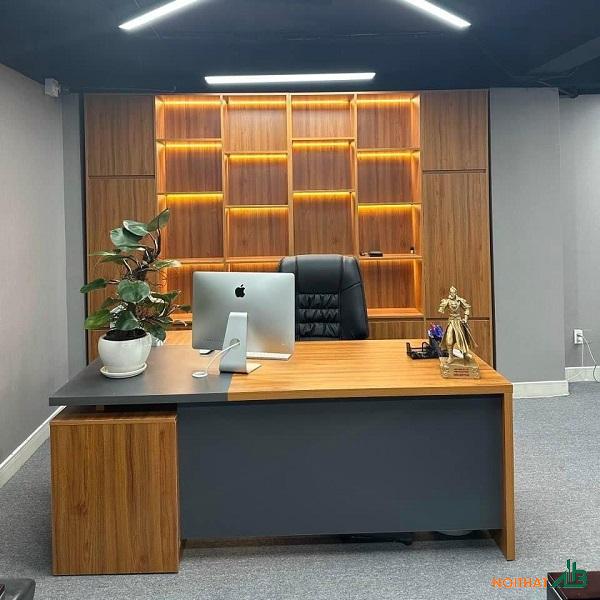Bàn giám đốc chữ L kèm tủ hồ sơ BGD029