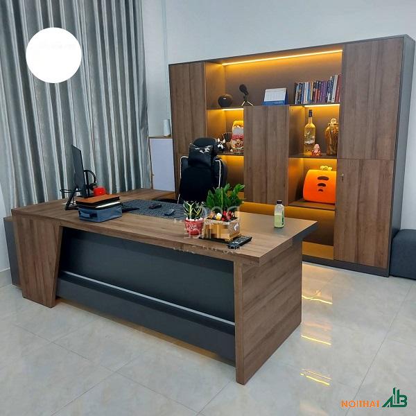 Bàn giám đốc chữ L kèm tủ hồ sơ BGD017