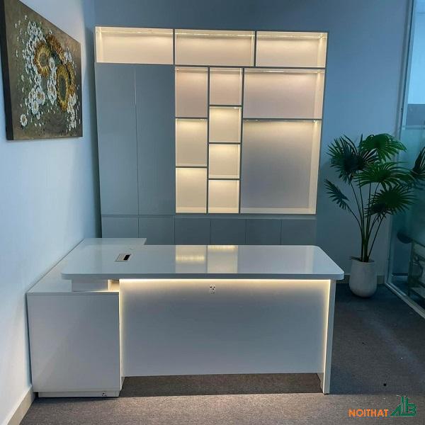 Bàn giám đốc chữ L trắng BGD026