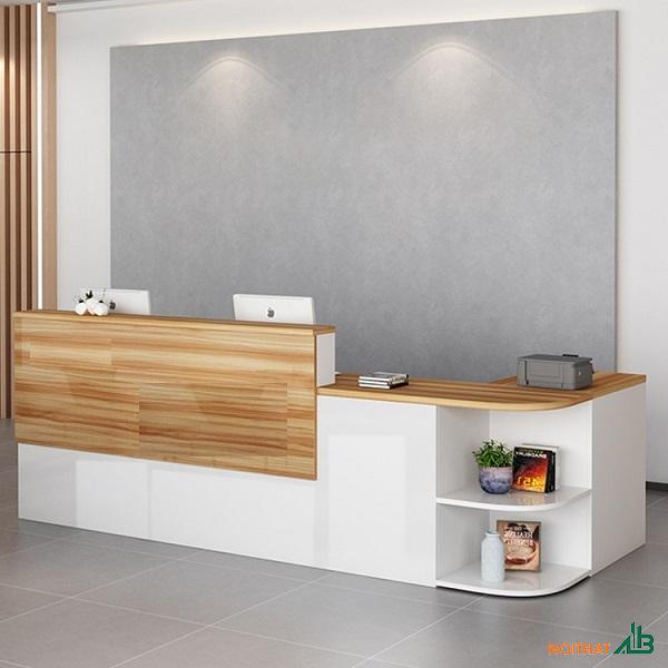 Quầy lễ tân chữ L bo tròn QLT069