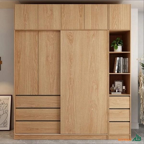 Tủ quần áo cao cấp vân gỗ sồi 2m x 2m4 TQA049