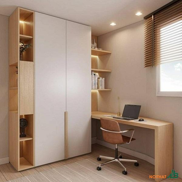 Tủ quần áo kết hợp bàn học 2m x 2m4 TQA051