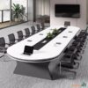 Bàn họp oval cao cấp 4m BH010