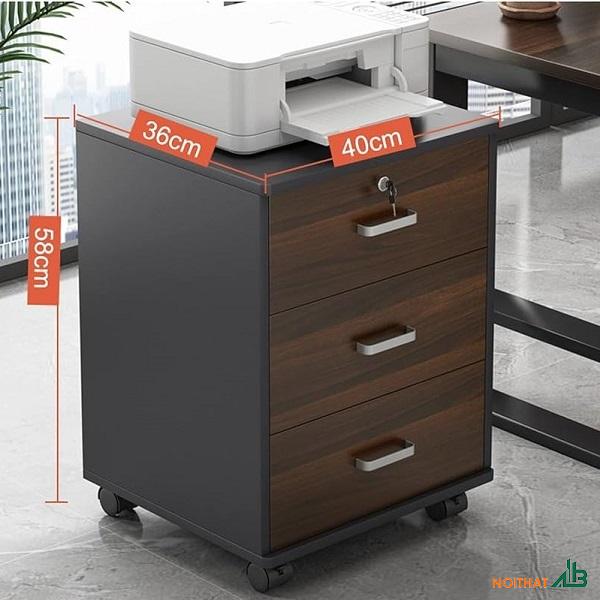 Hộc tủ di động 3 ngăn cao cấp THS029