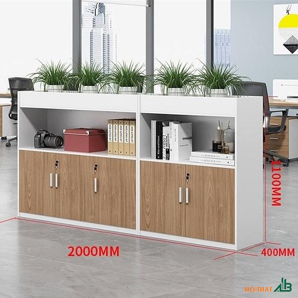 Tủ hồ sơ 2m x 1m trắng vân gỗ THS019