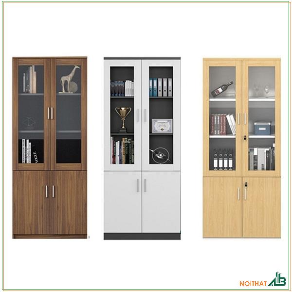 Tủ hồ sơ cao 80 x 1m8 cánh kính THS025