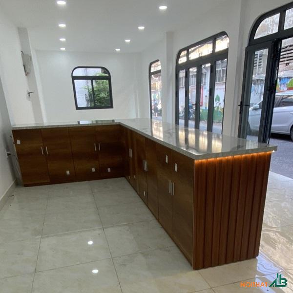 Quầy bar chữ L lam sóng nhựa QB079 - Ảnh 3