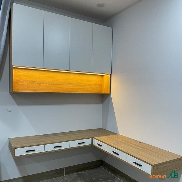 Bàn làm việc treo tường chữ L BLV042