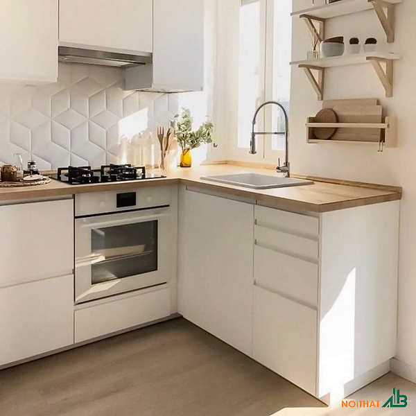 Bộ tủ bếp chữ L đẹp giá rẻ TB010