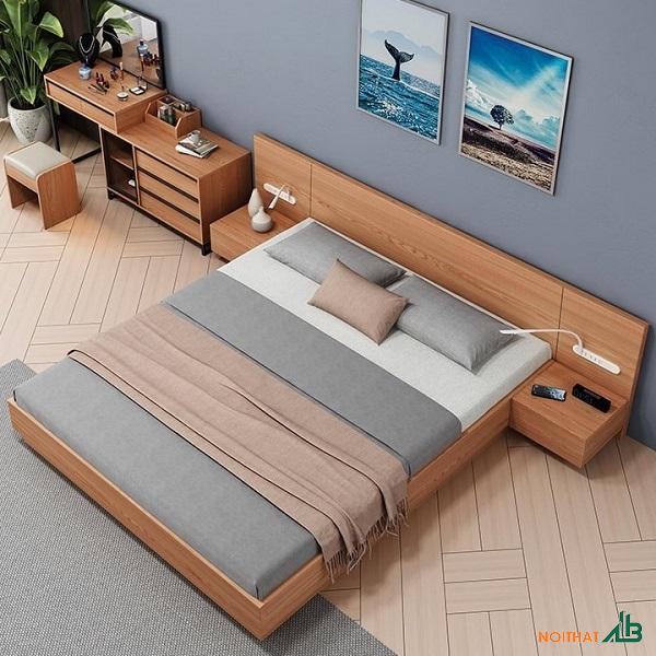 Giường ngủ liền tab đầu giường GN025