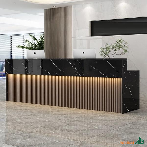 Quầy lễ tân 3m lam sóng nhựa QLT079