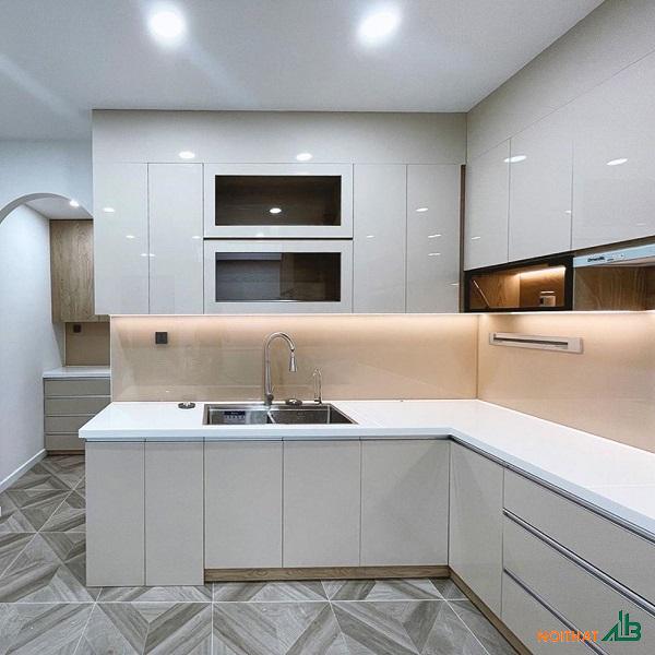 Tủ bếp MDF cánh phủ Acrylic cao cấp TB049