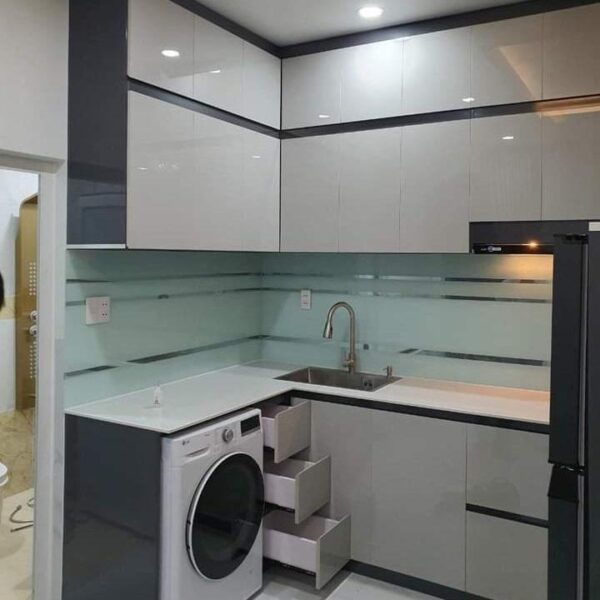 Tủ bếp chữ L mini giá rẻ TB058