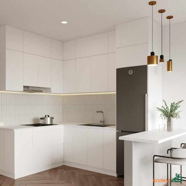 Tủ bếp chữ L nhỏ gọn TB027