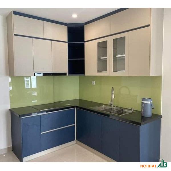 Tủ bếp chữ L nhỏ gọn giá rẻ TB059