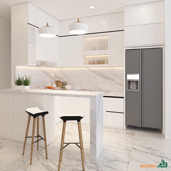 Bộ tủ bếp chữ U đẹp giá rẻ TB006