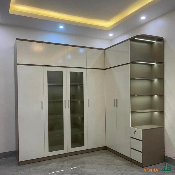 Tủ quần áo góc chữ L giá rẻ TQA077