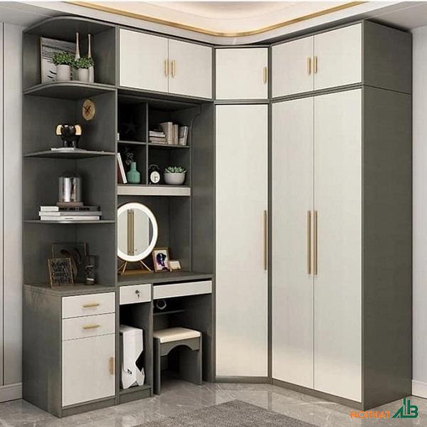 Tủ quần áo góc chữ L giá rẻ TQA076