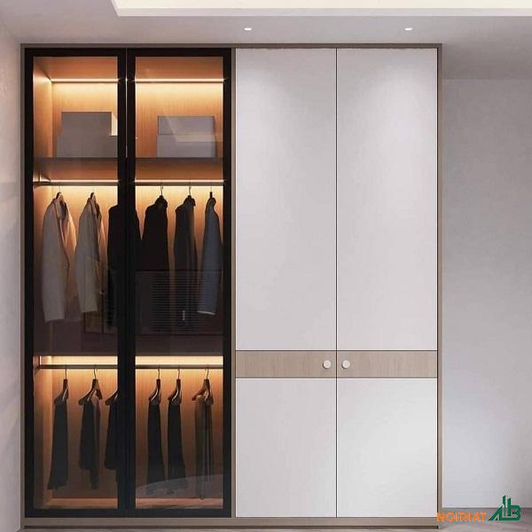 Tủ quần áo hiện đại cánh kính TQA115