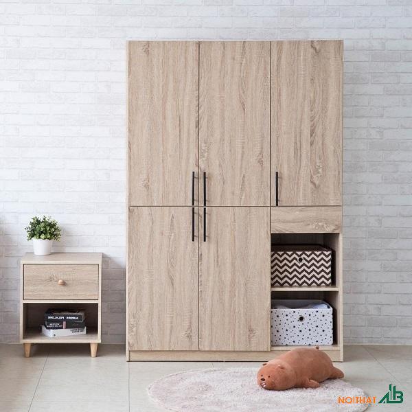Tủ quần áo kèm tab đầu giường TQA079