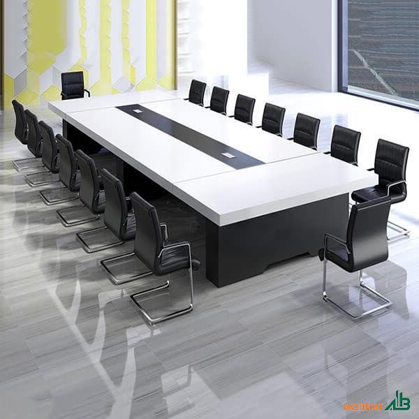 Bàn họp 3m6 x 1m2 đen trắng BH023