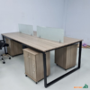 Cụm bàn làm việc 4 người chân sắt BLV049