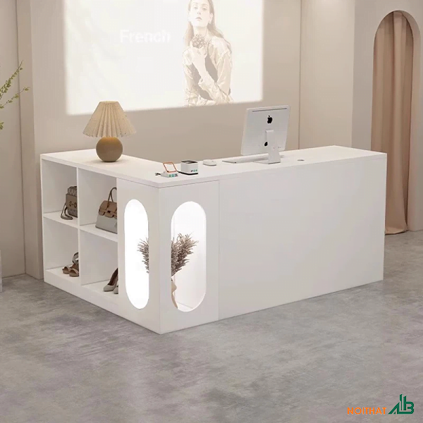 Bàn lễ tân chữ L hiện đại QLT097