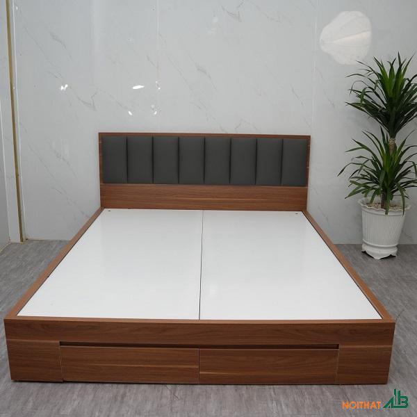 Giường ngủ 1m6 x 2m vân gỗ nâu GN096