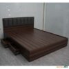 Giường ngủ 1m6 x 2m gỗ nâu đậm GN097